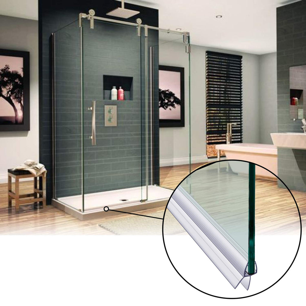 2-Pack Butecare Frameless Shower Door Bottom Seal with Long Sweep for Glass Doors – Stop Shower Leaks and Create a Water Barrier (1/2” x 36”)
