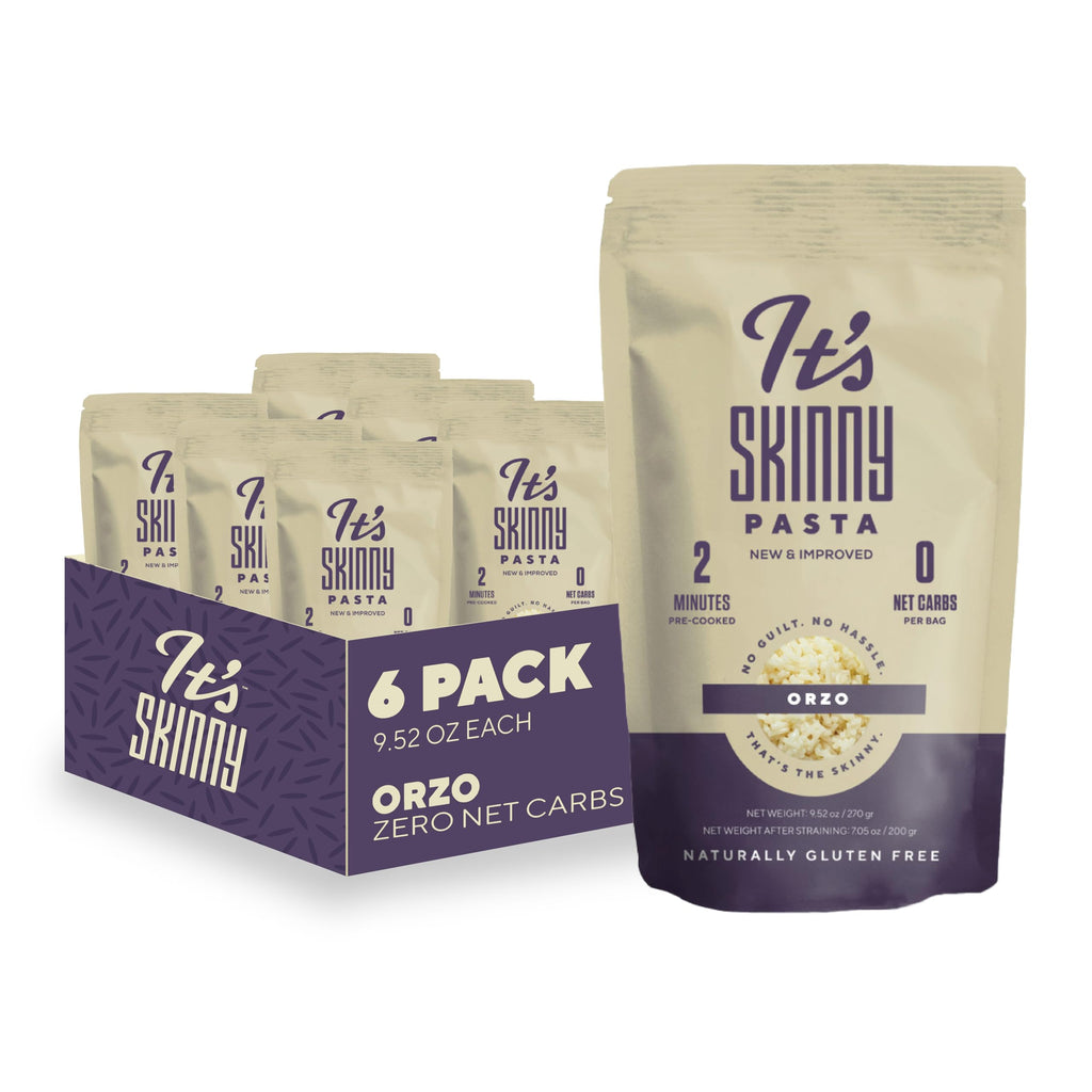 It’s Skinny Orzo – Gluten Free Orzo, Low Carb Pasta, Keto & Vegan-Friendly, Konjac Rice, Sugar-Free, High in Fiber, Only 4.5 Calories Per Serving, Ready in 2 Minutes (6 Packs)