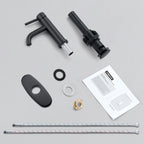 WINKEAR Black Bathroom Faucet, Single Hole Bathroom Faucet Stainless Steel