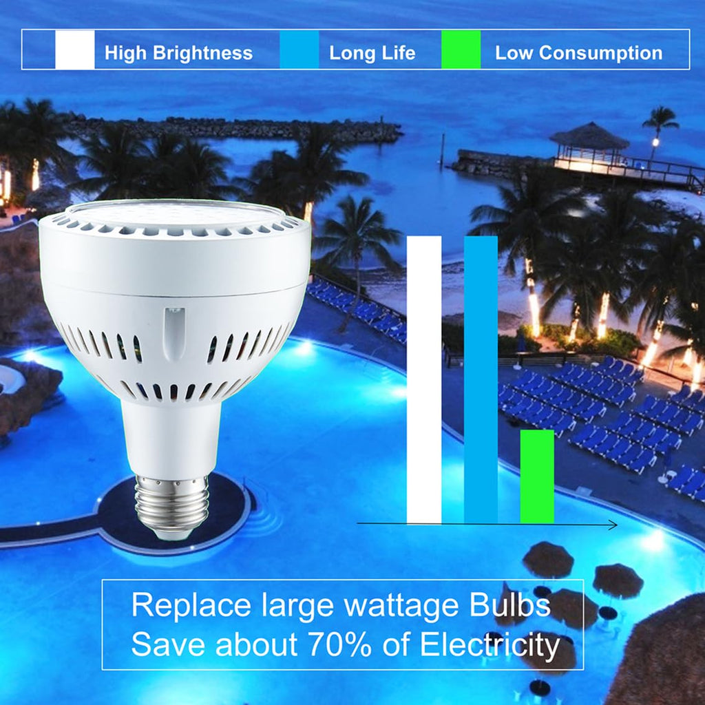 QCYYQYT LED Pool Light Bulb 12V 50W 5000LM 6500K Daylight White LED Swimming Pool Light Bulb, Replaces up to 200-800W Traditionnal Bulb for Most Pentair Hayward Light Fixtures（NOT 120V）