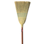 Rubbermaid Commercial Products Heavy-Duty Corn Broom, 1 1/8-Inch Wood Handle, Red, Indoor/Outdoor Broom for Courtyard/Garage/Lobby/Mall/Office