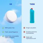 BLUELAND Toilet Bowl Cleaner Tablets, 14 Count (Pack of 2), Lemon Cedar, Plastic-Free, No Harsh Chemicals, Plant-Based, Septic-Safe, Removes Lime, Rust, Hard Water and Toilet Ring Stains