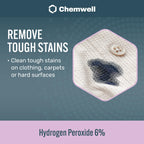 Chemwell 6% Hydrogen Peroxide - 1 Gallon - Multi-Purpose Cleaner for Home, Kitchen, Bath, and Laundry - Made in USA - for Household Use