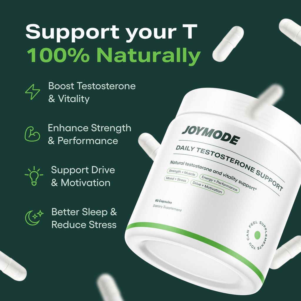 JOYMODE Testosterone Support Complex (180ct) - Natural Supplement for Men w/Ashwagandha, DIM, Magnesium, Zinc & Boron - Pack of 2