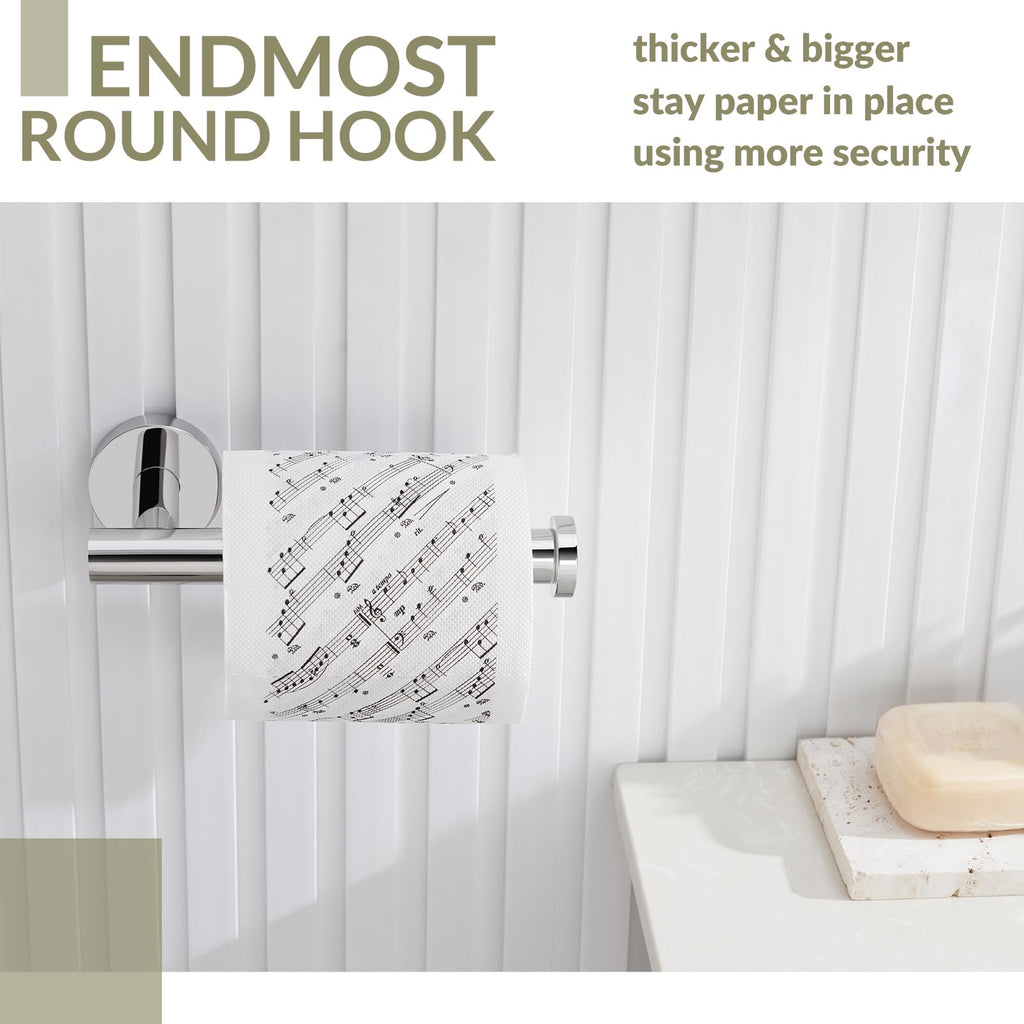 Toilet Paper Holder Polished Chrome, APLusee 304 Stainless Steel Tissue Roll Hanger, Round TP Roll Dispenser for Bathroom Kitchen Washroom, Wall Mount