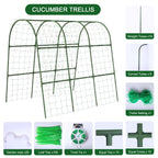 63"x47"x22" U-Shape Cucumber Trellis, Metal Plant Support with Net
