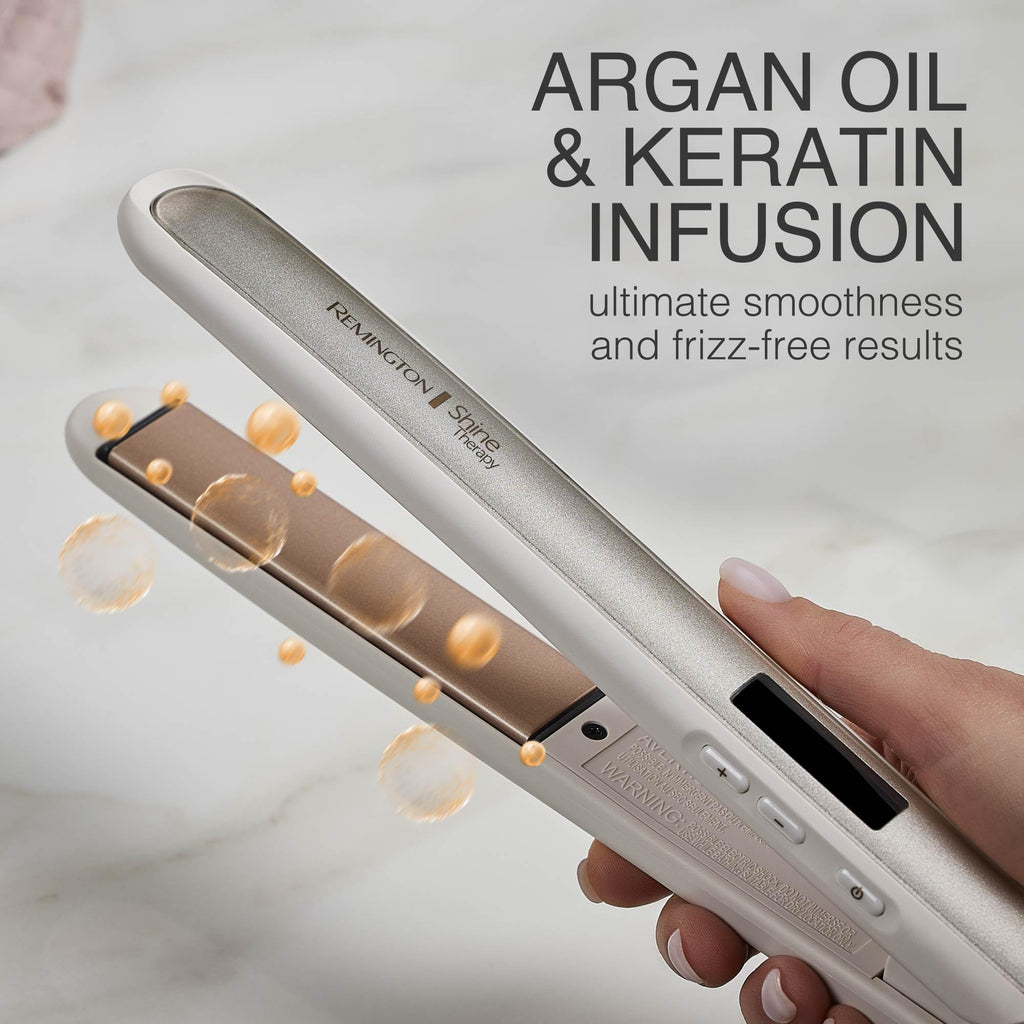 Remington Shine Therapy Argan Oil & Keratin Infused 1 Inch Hair Straightener/Flat Iron