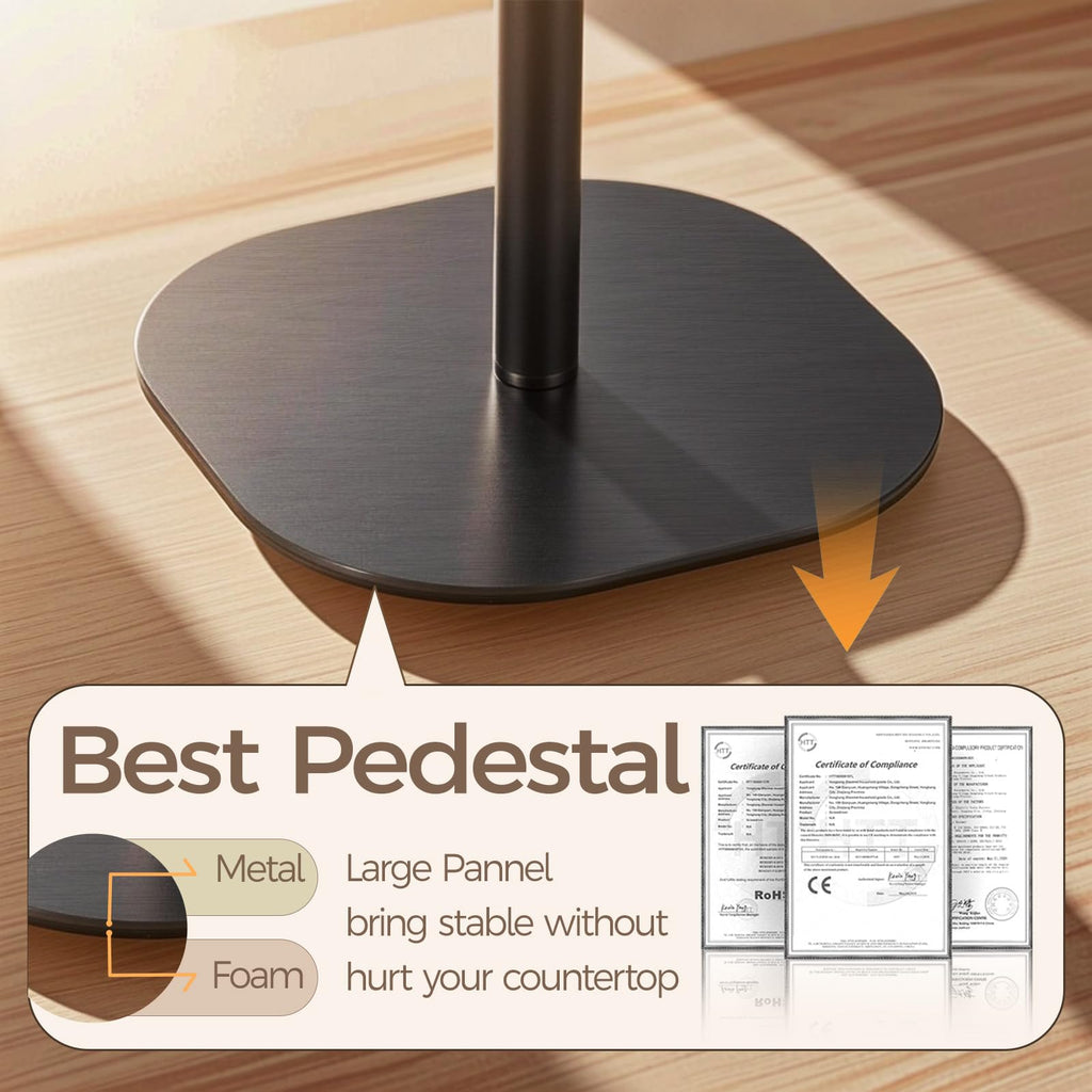 Hair Dryer Stand Holder, Hands Free Hair Dryer Stand with 360 Degree Rotating, Height Adjustable Countertop Blow Dryer Holder, Drubale Dryer Stand Works for 99% Blow Dryer