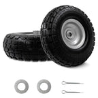 OEBYZWSL 10" 4.10/3.50-4 Flat Free Tire & Wheel, 5/8" Bearings, 2-Pack