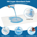 HOMLAND Commode Liners with Absorbent Pads, 100 Disposable Commode Bags and 100 Commode Pads, Leak-Proof Portable Toilet Bags Universal Fit for Potty Chair Bucket, Bedpan & Camping Toilet