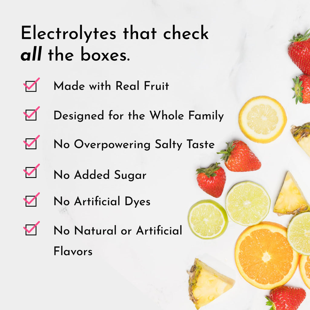 JUST INGREDIENTS Electrolyte Sample Pack – 10 Stick Variety | Hydration Powder Packets | Real Fruit Electrolytes | 3:1 Potassium to Sodium Ratio | No Sugar Added | Travel Drink Mix