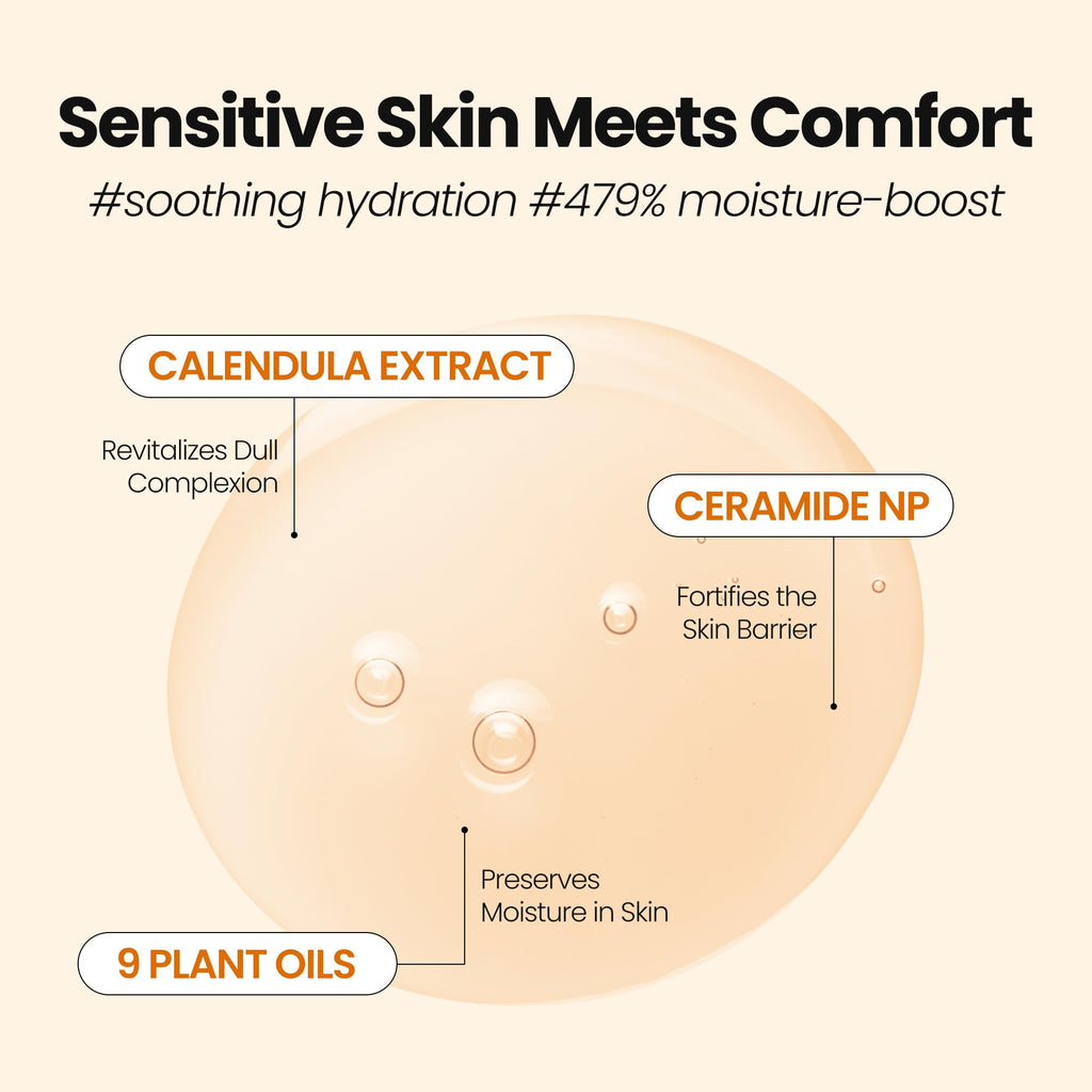 [K-Beauty] Calendula Biome Oil to Foam - All-in-One Korean Face Wash OilBased Foaming Facial Cleanser - Hydrating, Moisturizing & Soothing Makeup Deep Cleansing Oil for All Skin Types (3.88 fl oz)