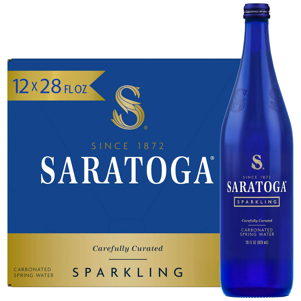 Saratoga Sparkling Spring Water - 28 oz. (Carbonated, Pack of 12 bottles)