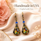 HisJewelsCreations Peacock Dangle Earrings adorned with Swarovski® Crystals