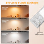 Gritin 14.7inch Under Cabinet Lighting Rechargeable 2 Pack- 3 Color Temps&5 Level Brightness, Super Bright, 4 Modes, Motion Sensor, Long Lasting - Easy Installation Magnetic Under Closet Lights-Silver