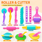 Dough Tool Sets for Kids Age 3-8,Cute Playdough Accessories with Rolling Pin Dough Mat Storage Box,Party Pack Toys for Kids Age 3-5 4-8,Educational Toys Gift for Birthday Christmas Boys Girls