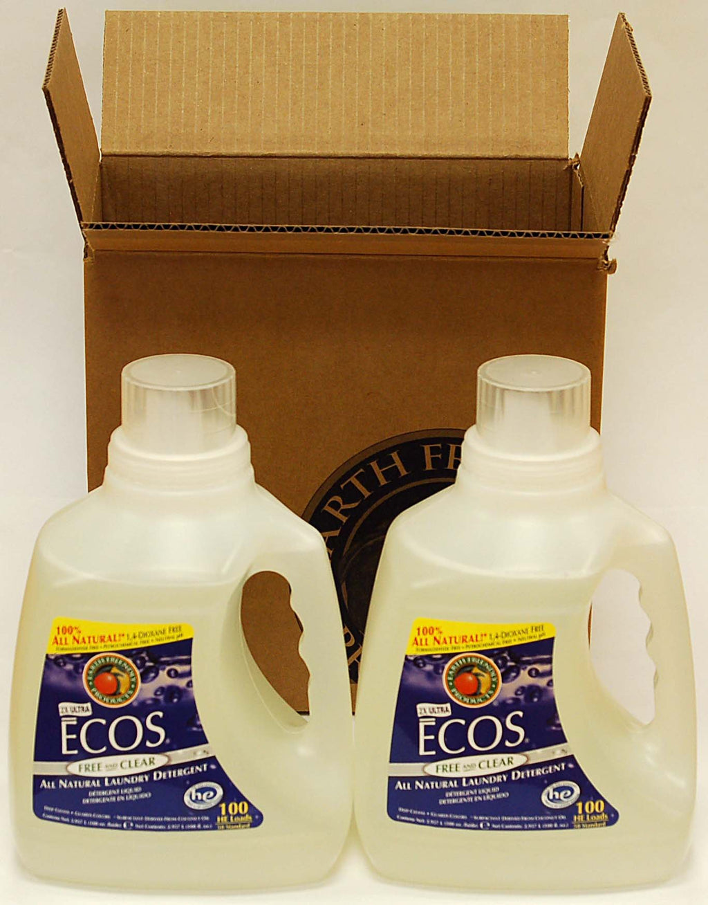 Earth Friendly Products Ecos 2x Liquid Laundry Detergent, Free & Clear, 100 Fl Oz (Pack of 2)