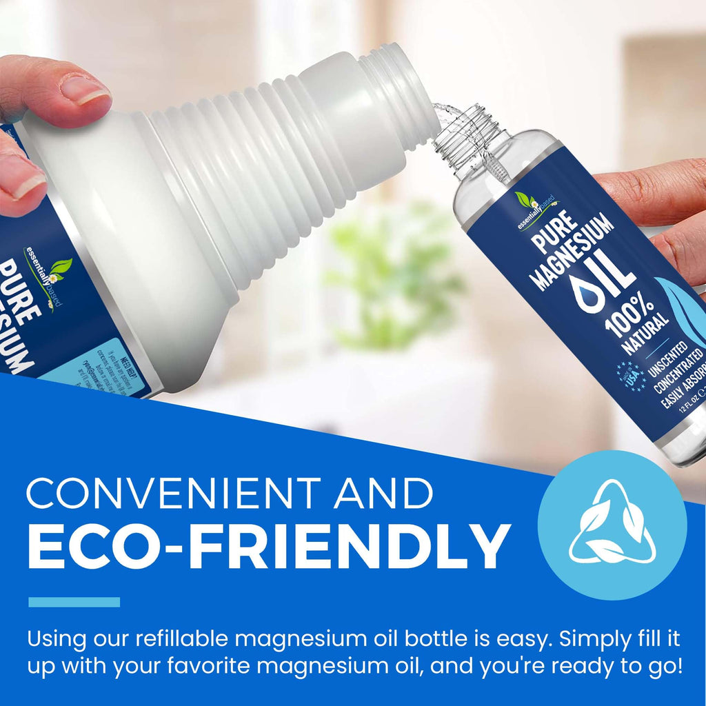 Pure Magnesium Oil Spray 32oz - Topical Magnesium for Sleep Extra Strength - Less Sting - Less Itch - 100% Natural and Organic Oil - Made in USA