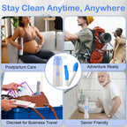 Portable Bidet Toilet Aids Wiper Tool Set for Travel | 350ML Bottle | 450mAh Battery | IPX7 Waterproof |Compact & High-Powered with 2 Pressure Modes for Wiping and Personal Hygiene (Blue, Ultra)