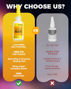 LEENEXUS Super Glue for Plastic, PLA, ABS, PETG, PC, ASA, Acrylic, PVC, Dries Clear Liquid CA Adhesive for 3D Prints, Model Kits, RC Parts & Repairs, 40ml