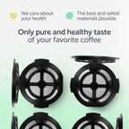 4 Reusable K Cups for Keurig K Supreme, K Supreme Plus, K Slim with Multistream Technology, K-Duo Hot & Iced Single Serve (Gen 2) - 4 Black Refillable Kcups Coffee Filters for Keurig Coffee Makers