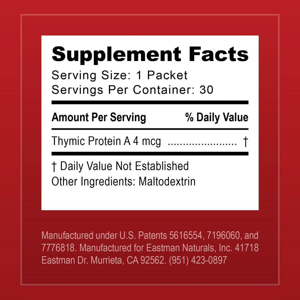 ProBoost Thymic Protein A Powder Packets (4 McG TPA) – Immune System Support Supplement - All Natural, Non-GMO Formula - 30 Packets