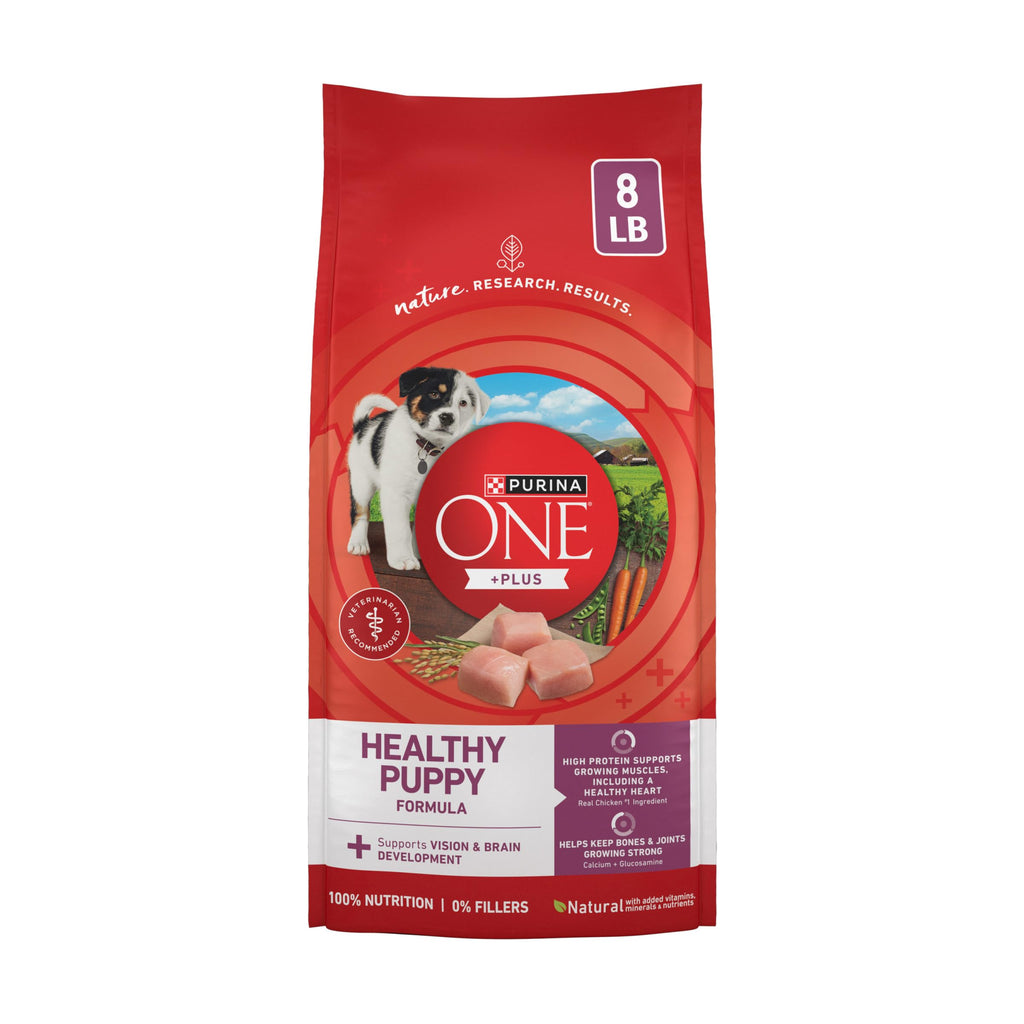 Purina ONE Plus Healthy Puppy Dry Food, Chicken, 8 lb Bag