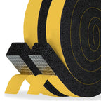High Density Foam Tape Air Conditioner Window Seal, 1x1 Inch Thick Foam Stripe with Adhesive for Window AC Insulation, Weather Stripping for Doors and Windows Insulation, AC Foam Tape, Black