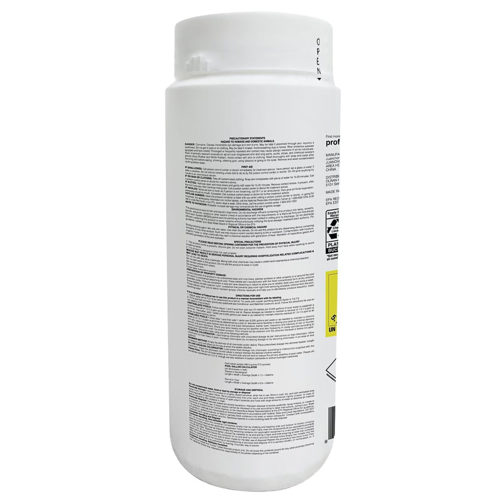 PROFELIZ Stabilized Chlorine Tablets 1 Inch for Swimming Pools,Hot Tub & Spa,Kills Bacteria and Stops Algae,Slow Dissolving,Perfect for Small Pools,1.35 lb