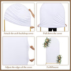 Toolterritary Metal Arch Backdrop Stand and Cover Set of 2, Sturdy 7.2FT, 6FT Party Backdrop Set, Wedding Arch Frame and Cover Set for Birthday, Baby Shower,Christmas, Anniversary