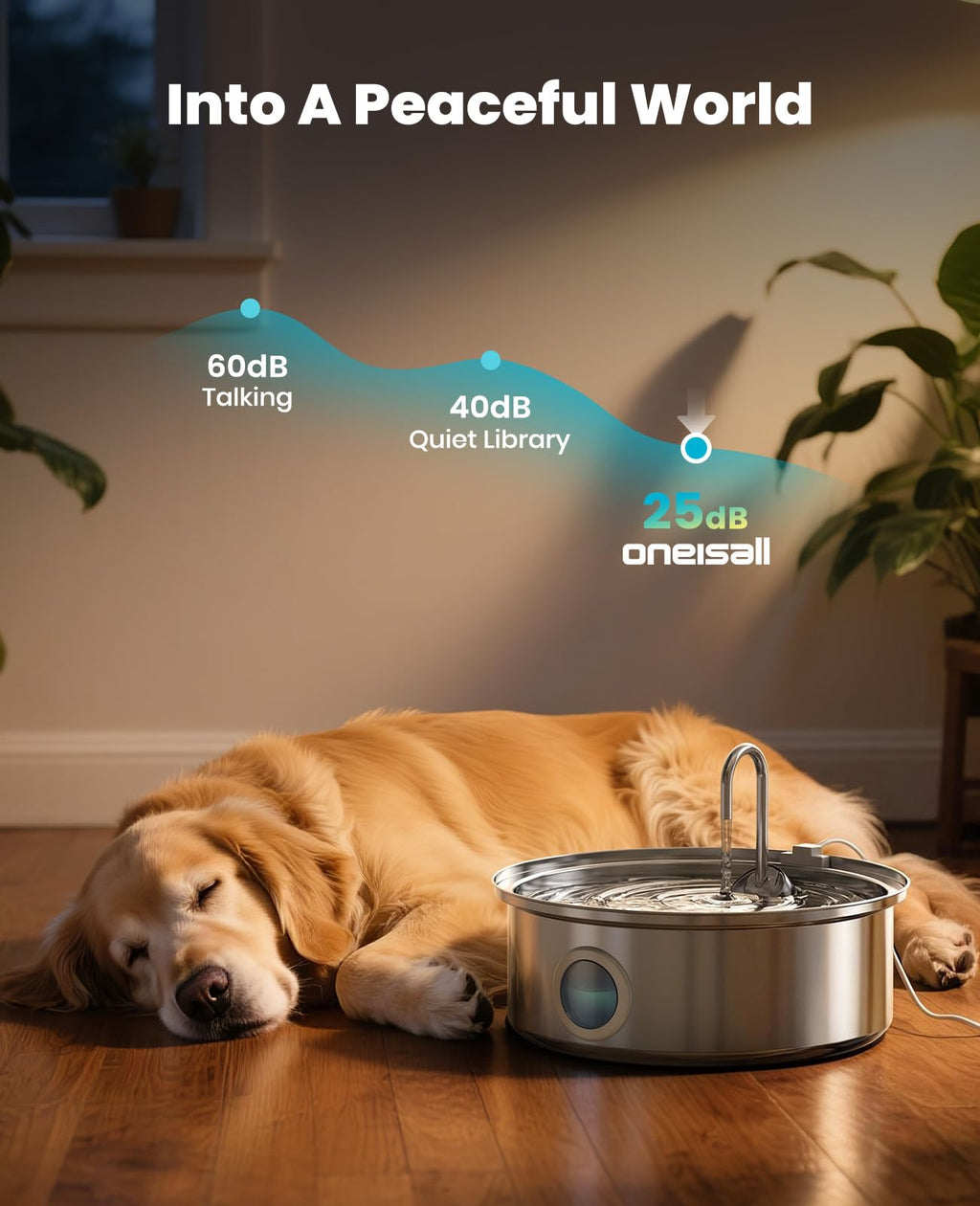oneisall 7L/230oz Dog Water Fountain for Multi-pet Household,PWF002