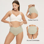BATTEWA Washable Absorbency Incontinence Regular Underwear for Women, Reusable Leak Proof Protection Panties for Bladder Leakage(5Color, X-Large, 5 Pack)