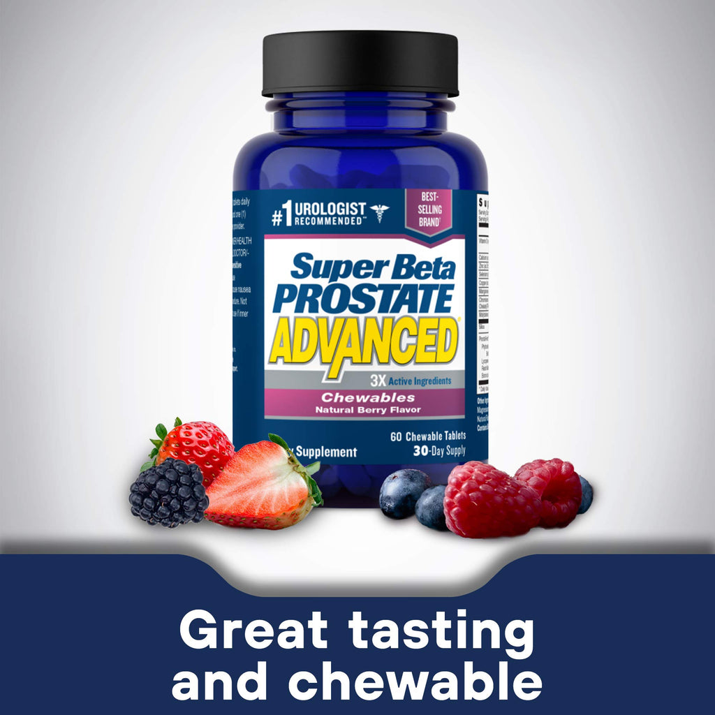 SUPER BETA PROSTATE Advanced Chewables - Prostate Support Supplement for Men's Health (60 Chews, 1-Bottle)
