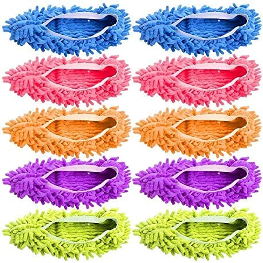 Tamicy Mop Slippers Shoes 5 Pairs (10 Pieces) - Microfiber Cleaning House