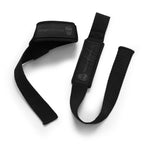 Gymreapers Lifting Wrist Straps for Weightlifting, Bodybuilding, Powerlifting, Strength Training, & Deadlifts - Padded Neoprene with 18 inch Cotton (Black/Black)