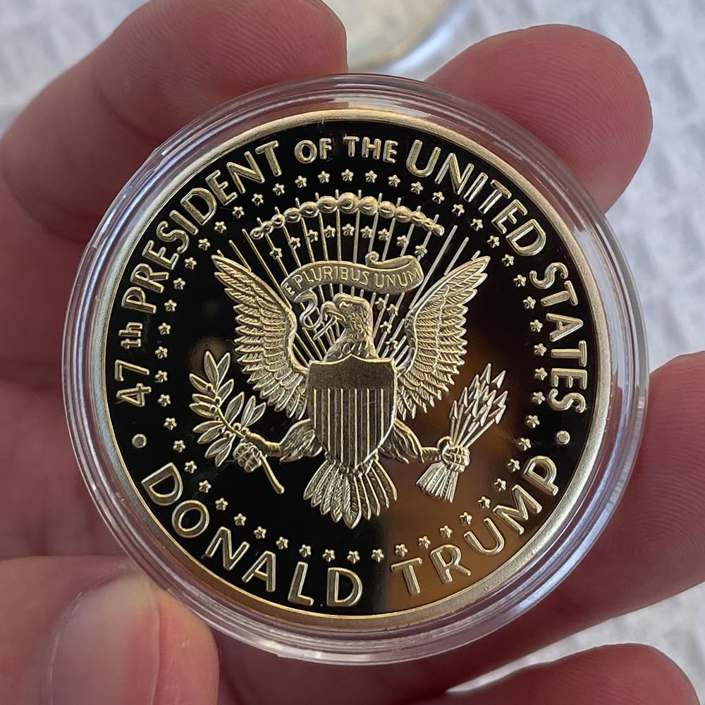 Donald Trump Assassinated Coins Shooting Medal Trump Fighting for America Challenge Coin 2025-2029 (5 Pieces Gold-Gold)