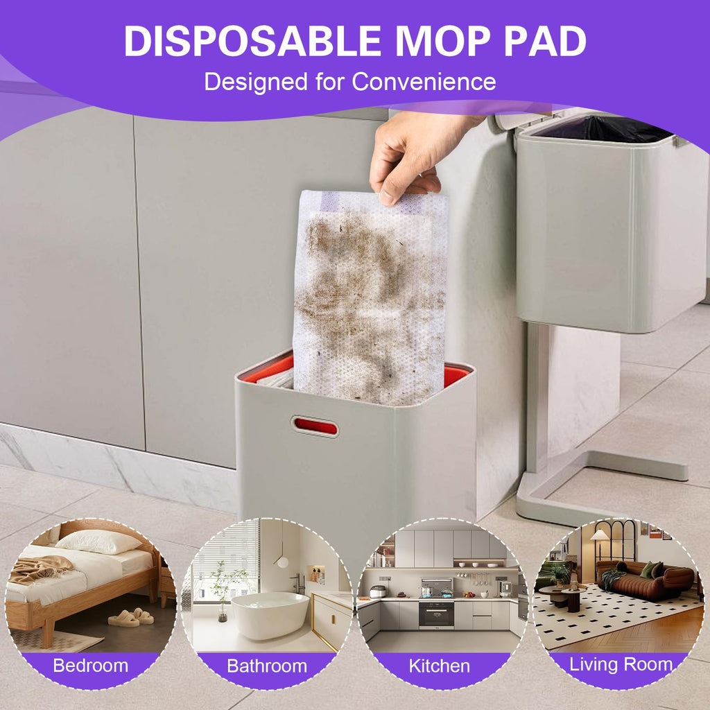 Mop Pads Refills Compatible with WetJet Mop, Disposable Mop Pads for Hardwood Floors, Tile, Laminate & Multi-Surface Cleaning, 200 Pack