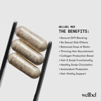 WELLBEL Men Clean Supplement for Hair, Skin, and Nails, Vegan, Gluten Free and Non GMO 90 Count - 3 Pack