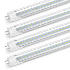 Romwish 2FT LED Tube Light, T8 T10 T12 Type B LED Light Bulb, 10W(24W Equiv.), 5000K Daylight, 1120LM, 24 Inch F20T12 Fluorescent Replacement, Remove Ballast, Double-Ended Power, Clear Cover, 4 Pack