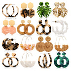 LANTAI Vacation Statement Earrings for Women Acrylic Rattan Earrings