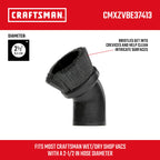 CRAFTSMAN CMXZVBE37413 2-1/2 in. Dusting Brush Wet Dry Vac Attachment, Industrial-Grade Shop Vacuum Accessory for Cleaning Stubborn Debris, Fits 2-1/2 in. Hose Diameter