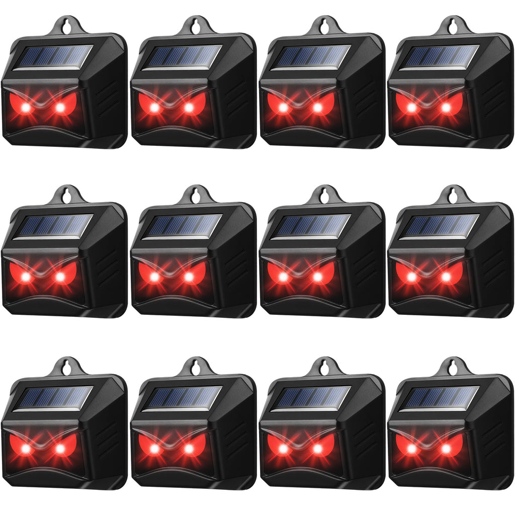 Kittmip Solar Control Light Nocturnal Animal Repeller Outdoor Deterrent Devices Light Sensor Animal Repellent for Skunk Deer Coyote Fox Raccoon Cat Garden Yard Farm Chicken Coop (18, Black)