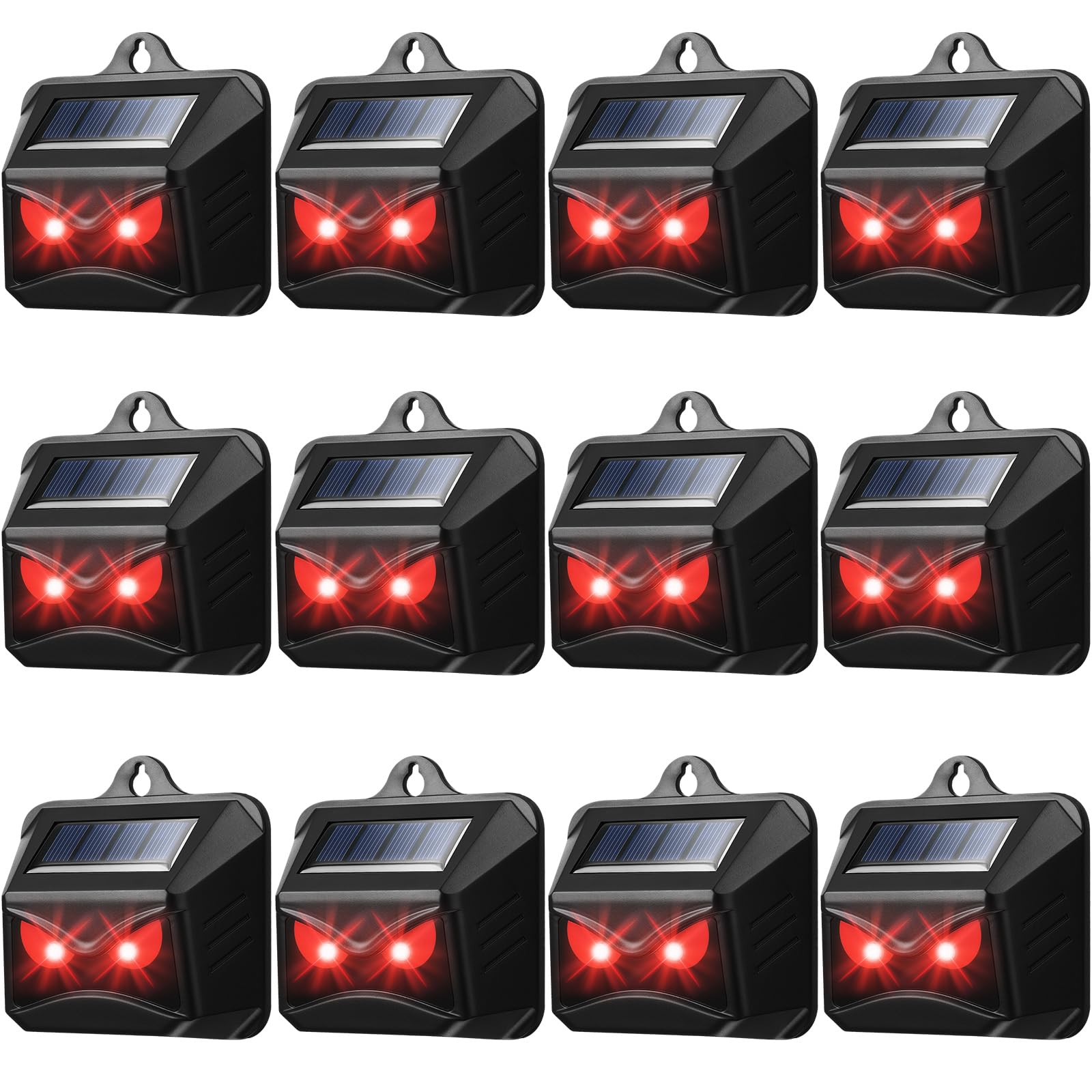 Kittmip Solar Control Light Nocturnal Animal Repeller Outdoor Deterrent Devices Light Sensor Animal Repellent for Skunk Deer Coyote Fox Raccoon Cat Garden Yard Farm Chicken Coop (18, Black)