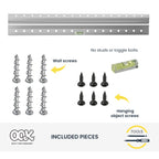 OOK 533212 French Cleat Mirror and Picture Hangers with Hardware, 200lb, Aluminum (13 Piece)