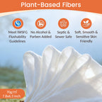 WONDERFUL Flushable Butt Wipes, Lemon Citrus 100% Plant-Based Wet Wipes for Adults & Kids; Sewer, Septic Safe; Gentle on Sensitive Skin, Wipes Flushable Pack for Bathroom & Travel, 3-Pack (180 Count)