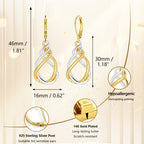 Two Tone Twisted Drop Earrings for Women Gold and Silver Dangle Earrings