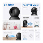 Tapo 2K Pan Tilt Security Camera for Baby Monitor, Dog Camera,C211(2-Pack)