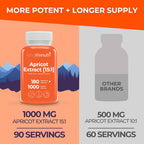 Apricot Extract - Advanced Formula, 1000mg per Serving, 180 Vegetarian Capsules for Natural Vitality, 3-Month Supply, Organic from Prunus Armeniaca - 15:1, Made in USA, Lab Tested, Non-GMO