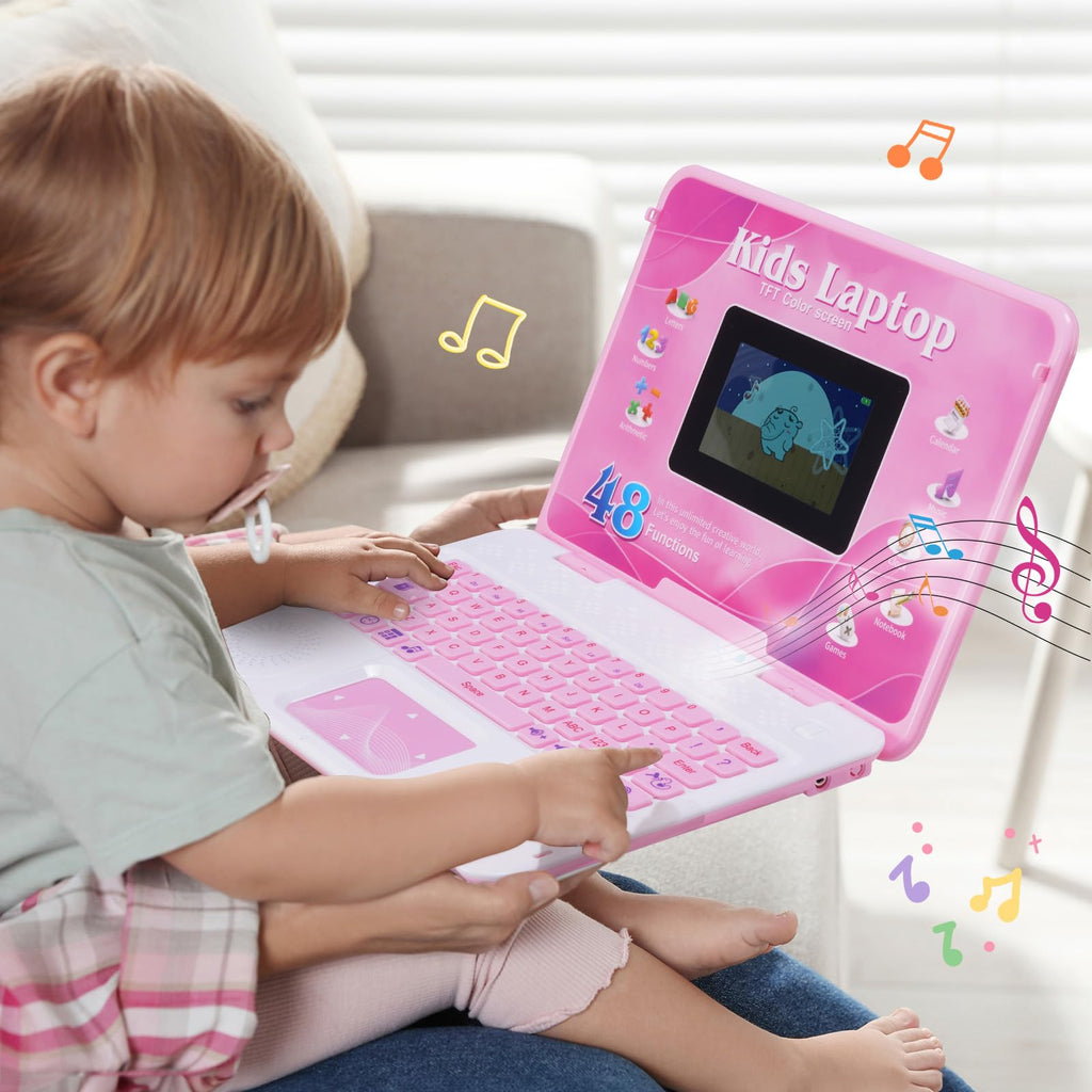 Kids Laptop, Educational Color Screen Laptop with 48 Learning Modes, Laptop for Kids Ages 5+