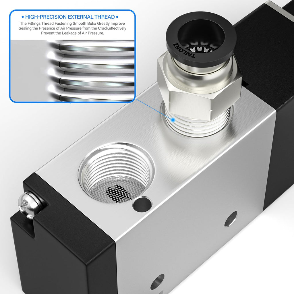 TAILONZ PNEUMATIC 3/8"NPT Solenoid Valve 3V310-10 DC12V Single Coil Pilot-Operated Electric 2 Position 3 Way Connection Type(Junction Box)